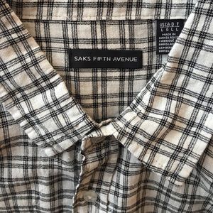 SAKS Fifth Avenue plaid shirt LG